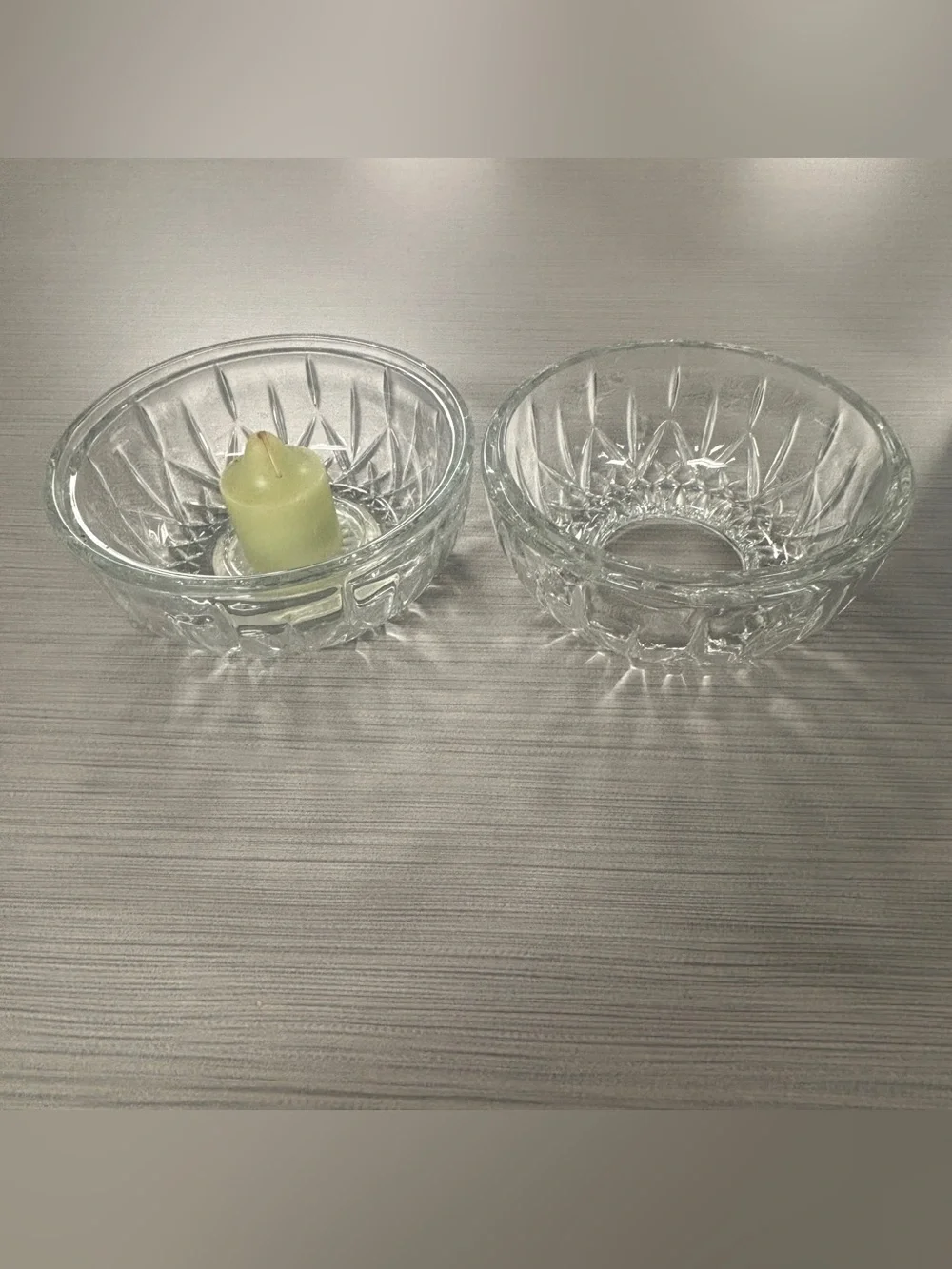 vintage Homco crystal glass fairy lamp (candle holder) manufactured by the India